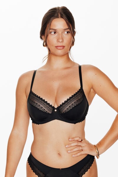 DOUCE SOUTIEN-GORGE EMBOITANT MICROFIBRE NOIR