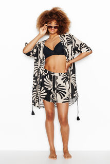 PLAGE Tunique de plage MULTICO NOIR