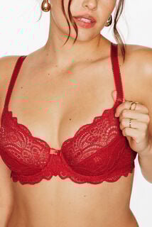 DENTELLE SOUTIEN-GORGE EMBOITANT DENTELLE ROUGE
