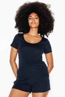 HABYBIS TEE-SHIRT MANCHES COURTES MARINE