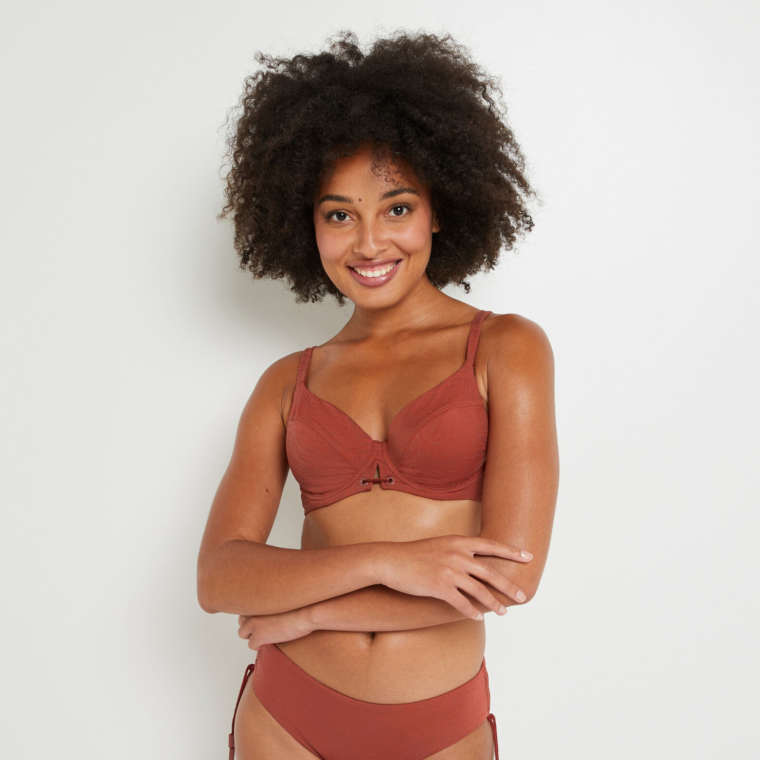 JASPE MAILLOT DE BAIN EMBOITANT TERRACOTTA