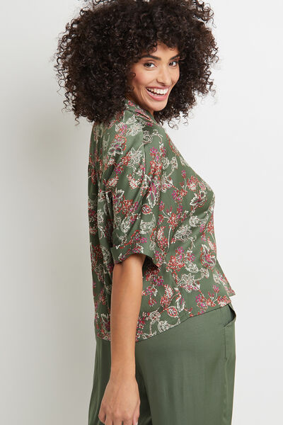 CARAMEL CHEMISE SATIN KAKI