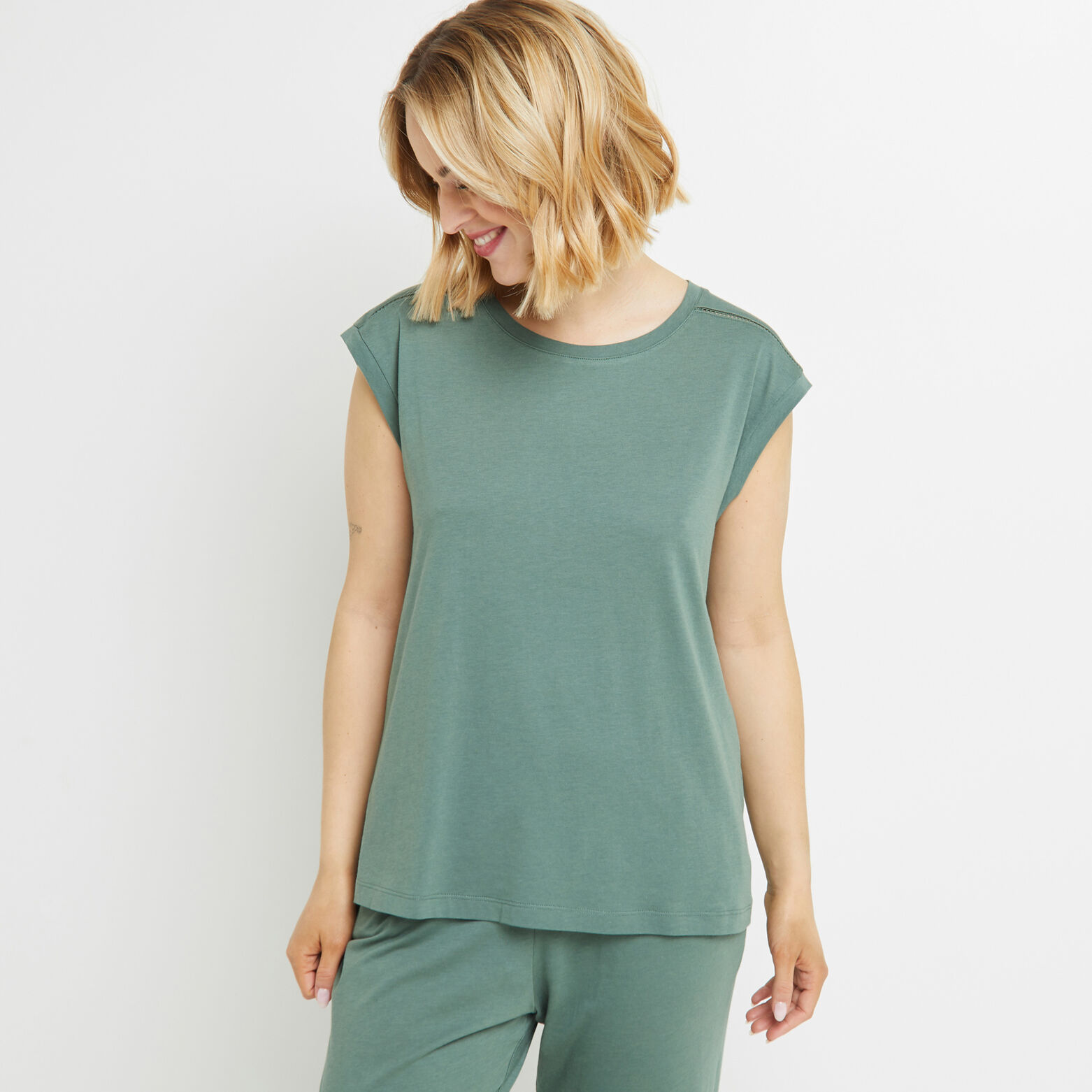 BAMBI TEE SHIRT MANCHES COURTES COTON KAKI