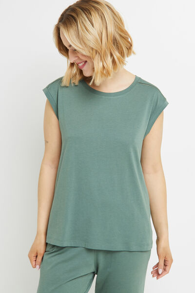 TEE SHIRT MANCHES COURTES COTON KAKI