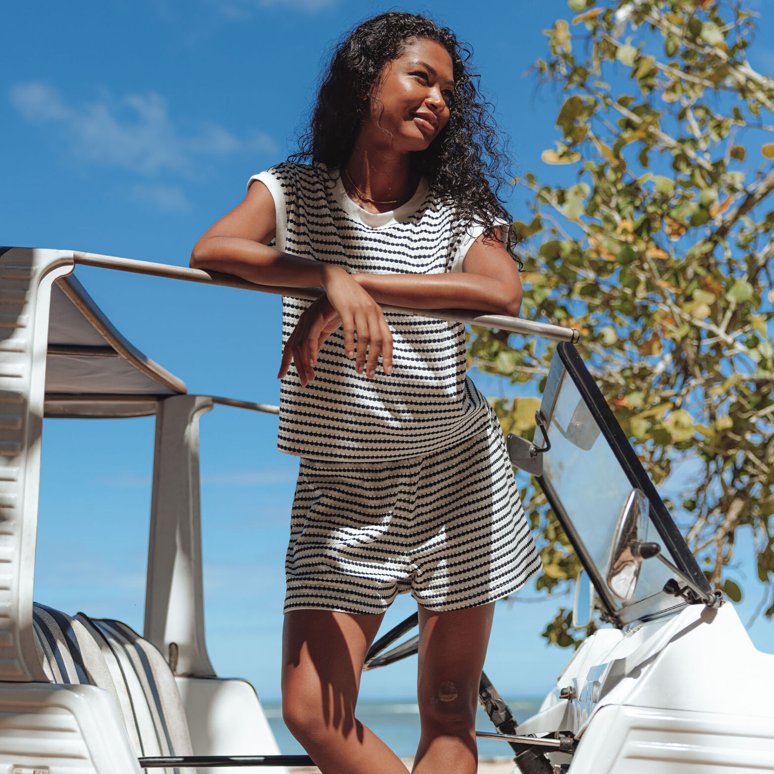 PAVANE SHORT MULTICO BLANC