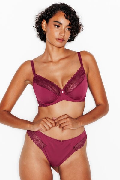 DOUCE SOUTIEN-GORGE EMBOITANT MICROFIBRE BORDEAUX