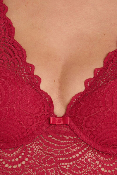 BODY AMPLIFORME DENTELLE ROUGE