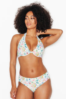 PAPAYE MAILLOT DE BAIN PLUNGE FOULARD MULTICO BLANC