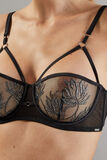 AVA SOUTIEN-GORGE BALCONNET TULLE BRODE NOIR/ARGENT