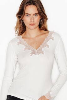 JADEINE TEE-SHIRT MANCHES LONGUES ECRU