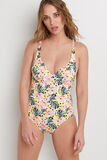 JIN MAILLOT DE BAIN 1PIECE TRIANGLE BLANC/ROSE