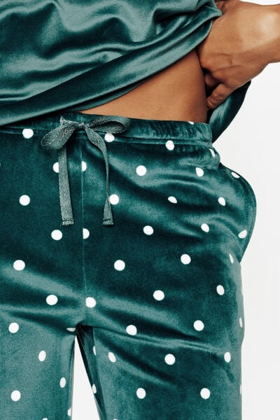 FLUFFY PANTALON DE PYJAMA VELOURS MULTICO VERT