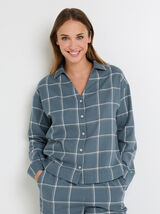 FAMILLE CHEMISE À CARREAUX FLANELLE MULTICO BLEU