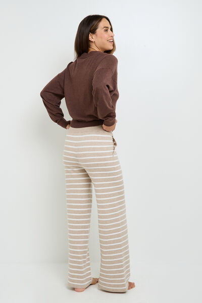 PANTALON EN TRICOT BEIGE