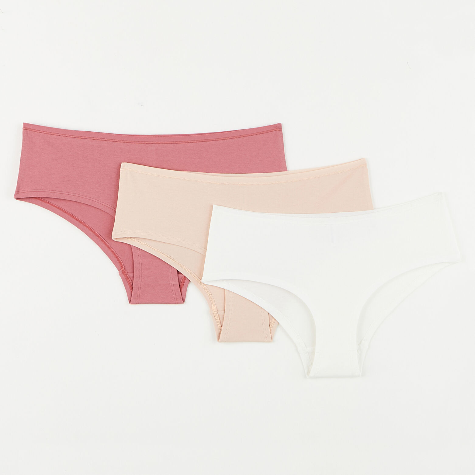 GERALDINE LOT SHORTY X3 COTON BIO MULTICO BLANC