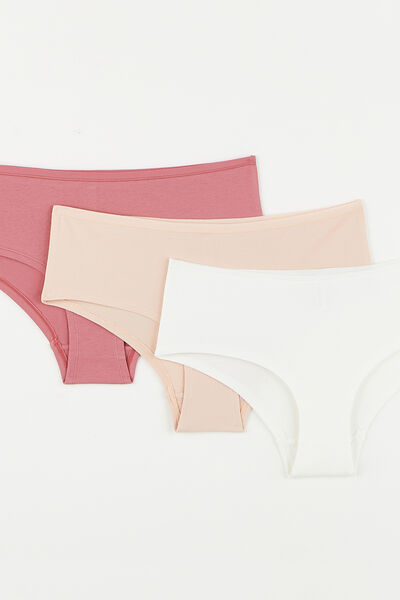 LOT SHORTY X3 COTON BIO MULTICO BLANC