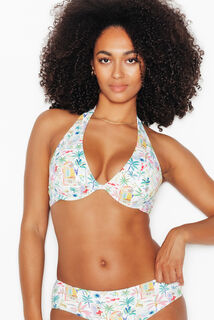 PAPAYE MAILLOT DE BAIN PLUNGE FOULARD MULTICO BLANC