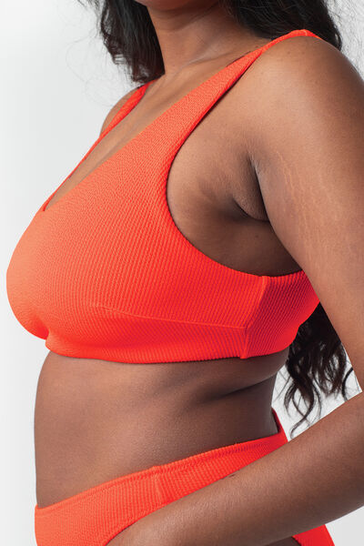 BRASSIERE MAILLE GAUFREE ORANGE