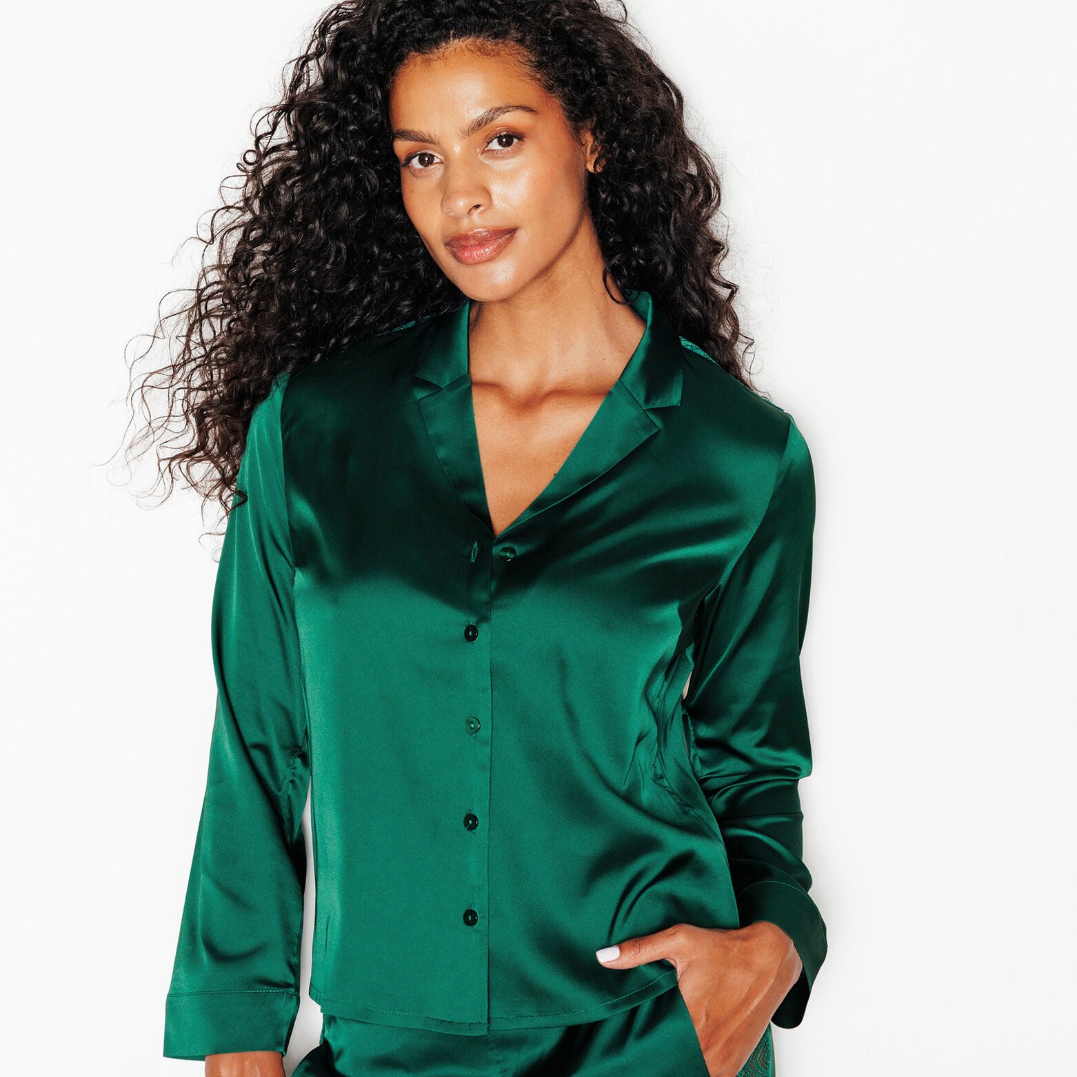 INOUIE CHEMISE DENTELLE DOS VERT