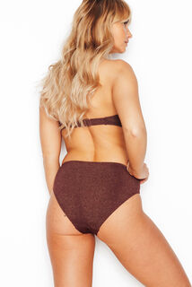 PAILLETTE MAILLOT DE BAIN CULOTTE HAUTE OR