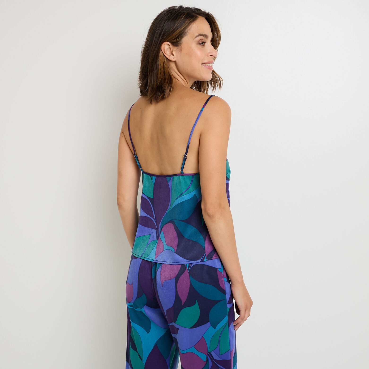FIDJI TOP SATIN MULTICO VIOLET
