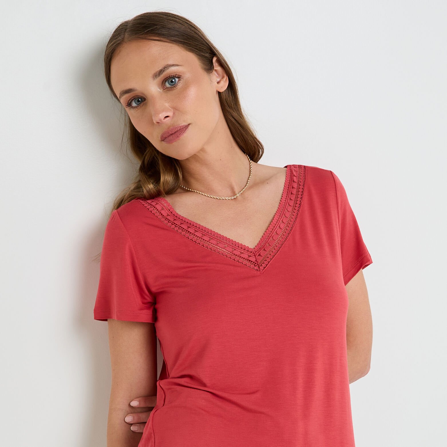 CAMILLE Tee-shirt manches courtes CORAIL