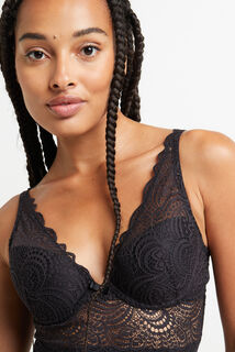 DENTELLE BODY AMPLIFORME DENTELLE NOIR