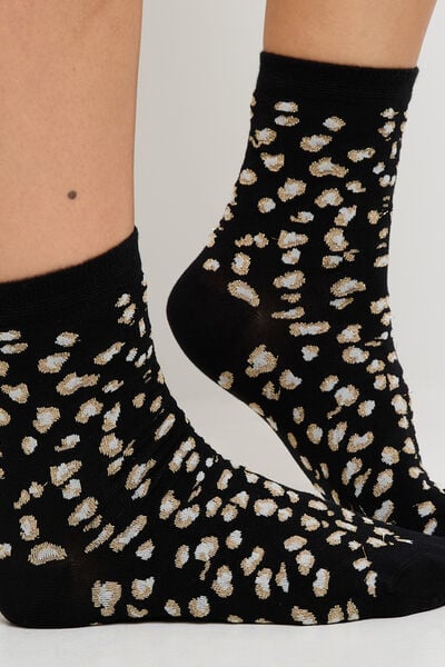 PAIRE DE CHAUSSETTES LEOPARD MULTICO NOIR