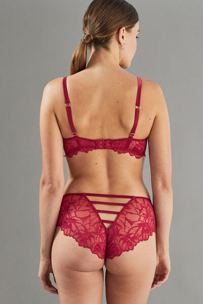 SHORTY DENTELLE BORDEAUX