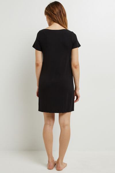 CAMILLE NUISETTE MANCHES COURTES VISCOSE NOIR