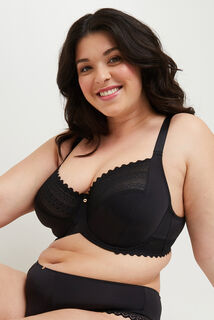 DOUCE SOUTIEN-GORGE EMBOITANT GRANDE TAILLE MICROF NOIR