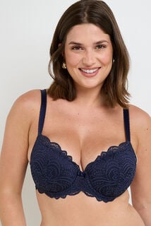 DENTELLE SOUTIEN-GORGE AMPLIFORME DENTELLE MARINE
