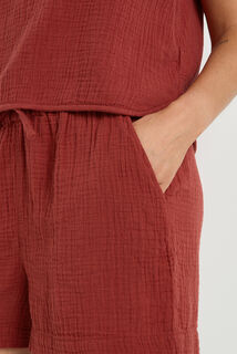 GOJI Short gaze de coton BORDEAUX