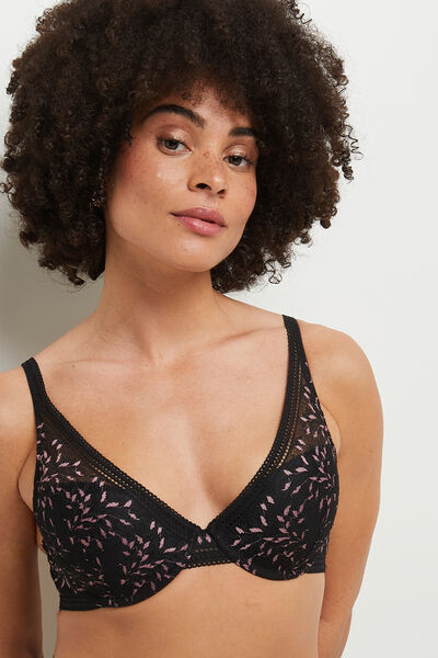 SOUTIEN-GORGE AMPLI FOULARD MULTICO NOIR