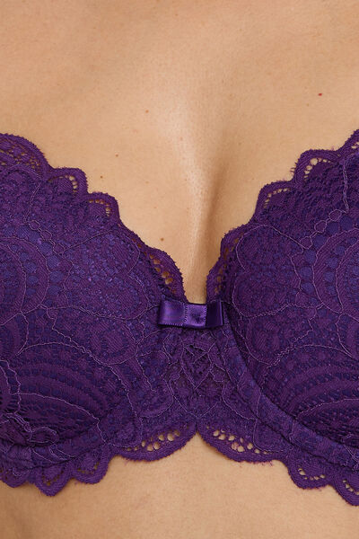 DENTELLE SOUTIEN-GORGE AMPLIFORME DENTELLE VIOLET