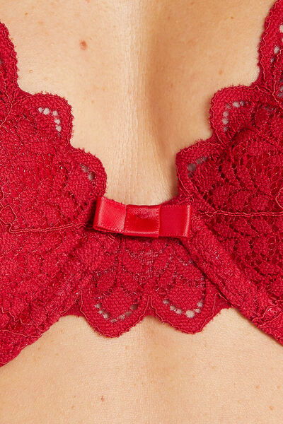 DENTELLE SOUTIEN-GORGE AMPLI FOULARD ROUGE