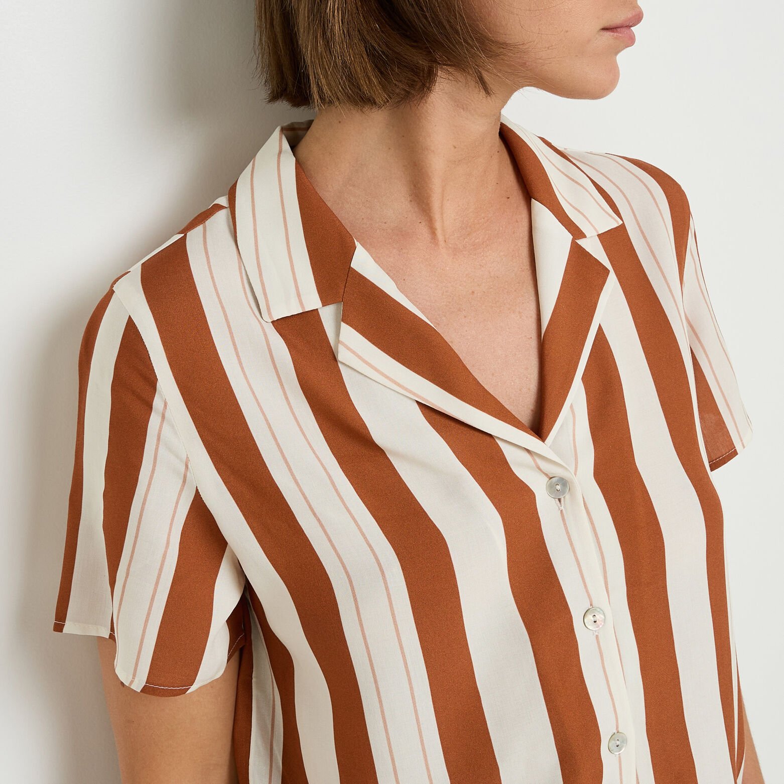 HAYA CHEMISE MANCHES COURTES MULTICO BLANC