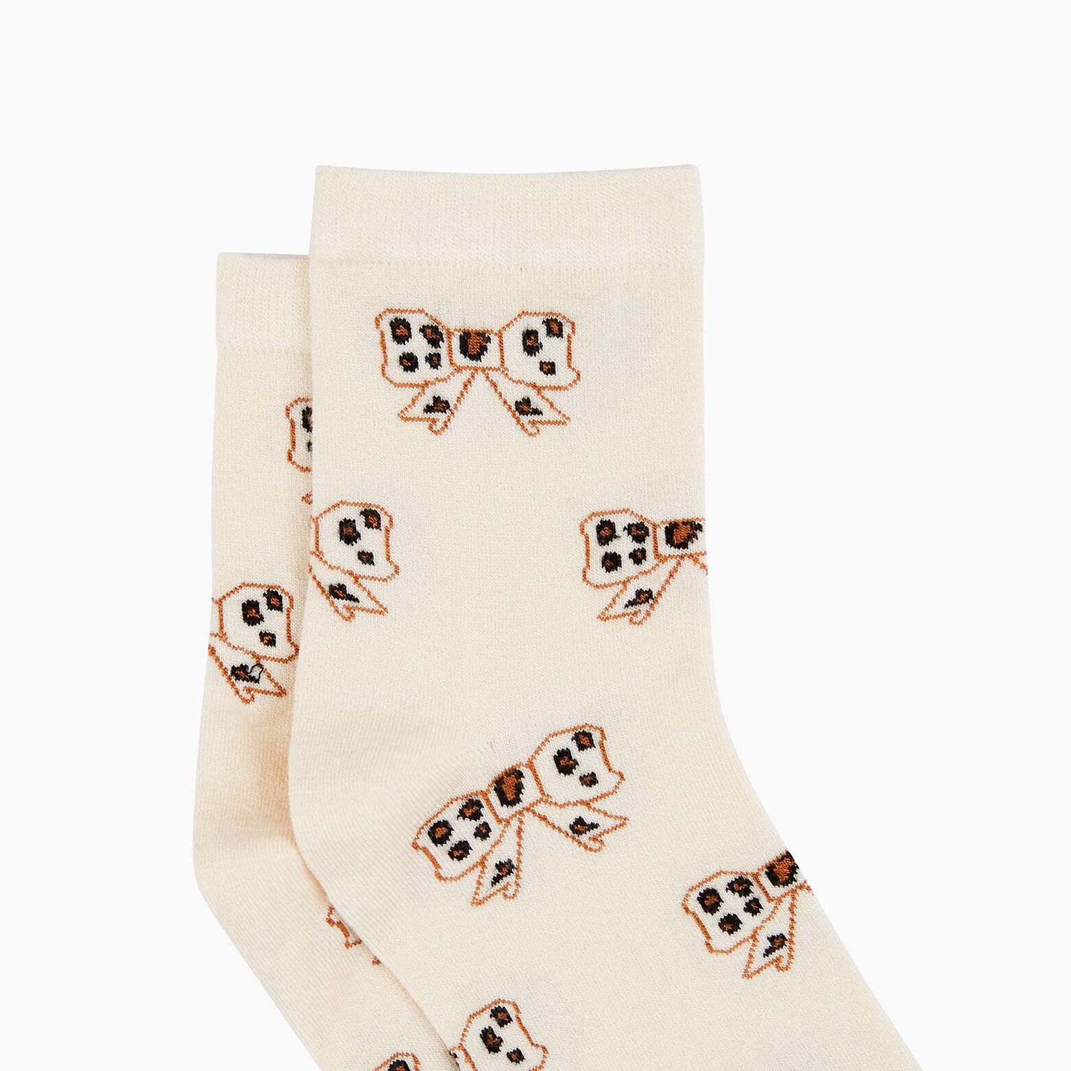 CLAFOUTIS PAIRE DE CHAUSSETTES NOEUDS MULTICO BLANC