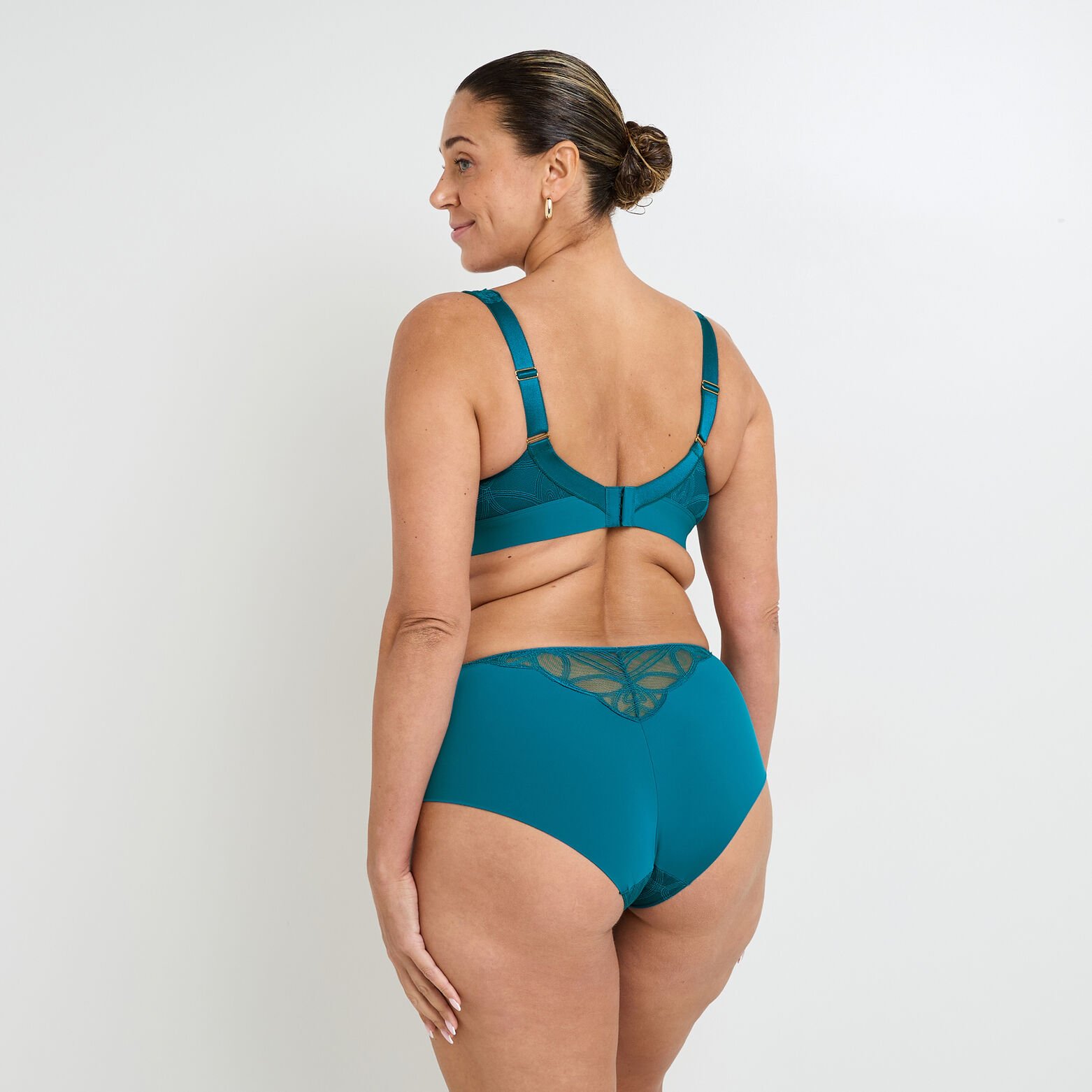 DEBORAH SHORTY GRANDE TAILLE DENTELLE TURQUOISE