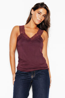 ITOO TOP DENTELLE BORDEAUX
