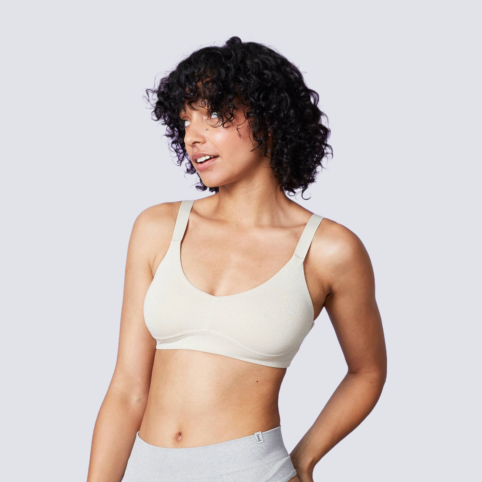 GLOW BRASSIERE PAILLETEE SABLE