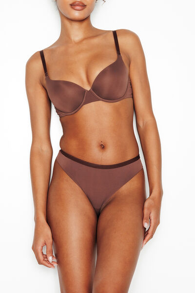 PERFECT TANGA MICROFIBRE MARRON