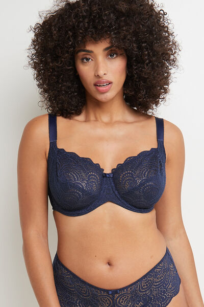 DENTELLE SOUTIEN-GORGE EMBOITANT MARINE