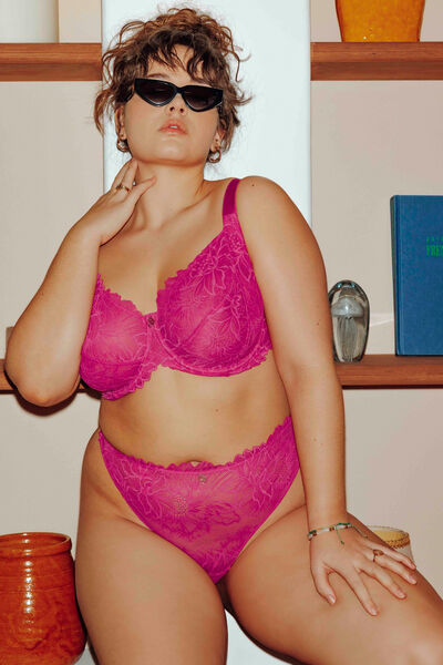 TANGA DENTELLE FUCHSIA