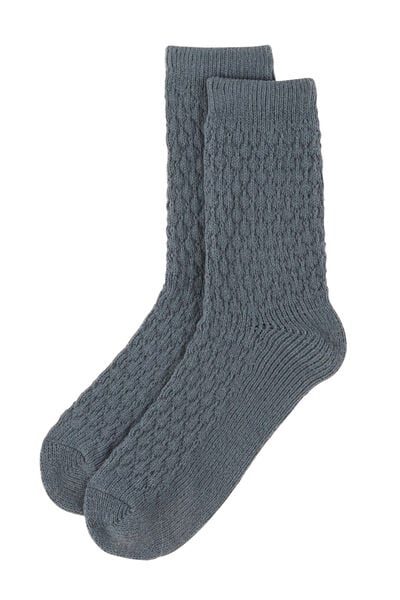 CHAUSSETTES MAILLE PETROLE