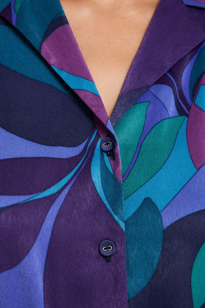 CHEMISE MANCHES LONGUES SATIN MULTICO VIOLET