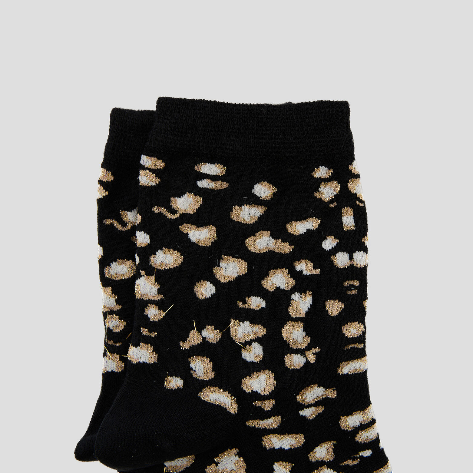 MAGNOLIA PAIRE DE CHAUSSETTES LEOPARD MULTICO NOIR