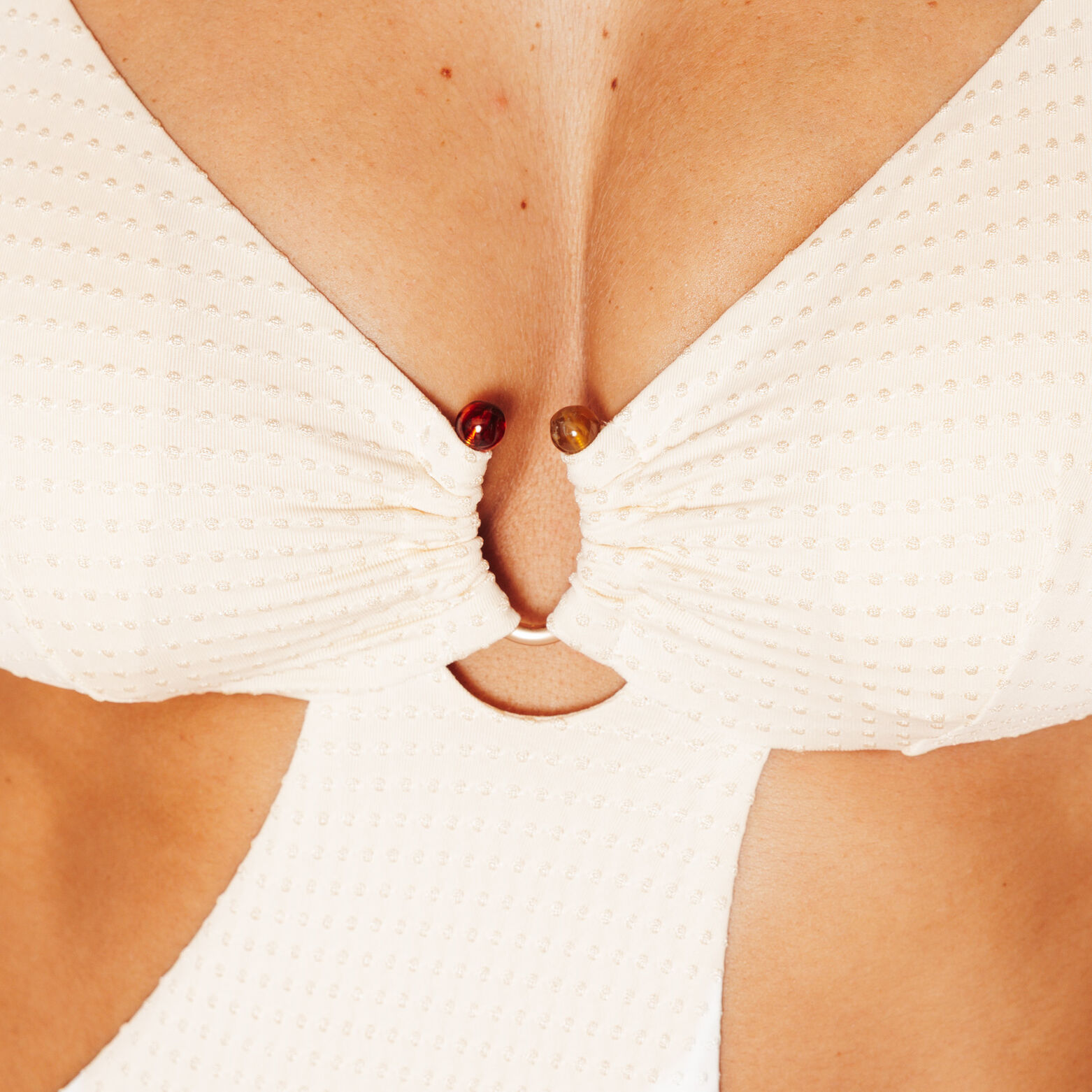 PERLE MAILLOT DE BAIN 1PIECE TRIKINI ECRU