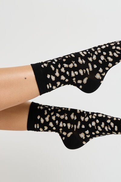 PAIRE DE CHAUSSETTES LEOPARD MULTICO NOIR