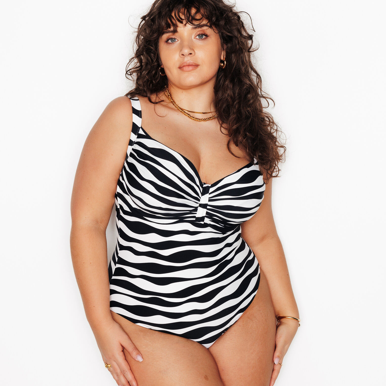 PAULA MAILLOT DE BAIN GRANDE TAILLE MULTICO BLANC